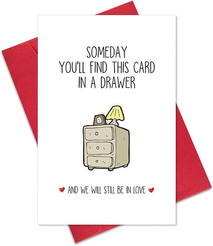 Ogeby Cute Valentine's Day & Anniversary Greeting Card for Couples, Unisex-Adults, Red, 8x5.3 inches, Modern Letter Print