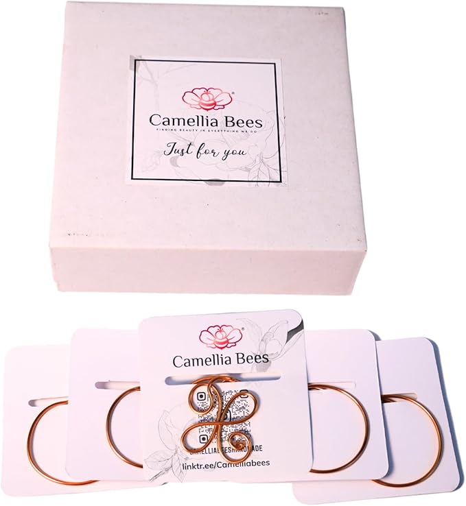 Personalized Initial Copper Bookmark, Set of 5, Handmade Copper Gift for Her, Him, Couple on Birthday, Wedding Anniversary, Alphabet Bookmark (X)