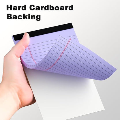 Pink Purple Small Legal Pad 5 x 8 College Ruled Color Legal Pads Paper Notepads 6 Pack Sturdy Back Writing Pads 5 x 8 Note Pads Perforated Narrow Ruled Pads of Paper