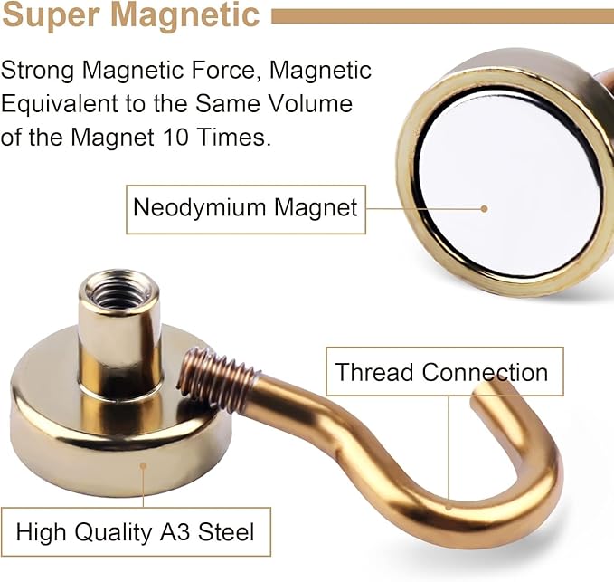 DIYMAG Magnetic Hooks, 30Lbs Strong Heavy Duty Cruise Magnet S-Hooks for Classroom, Fridge, Hanging, Cabins, Grill, Kitchen, Garage, Workplace and Office etc, (20 Pack-Yellow)