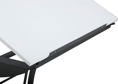 SD STUDIO DESIGNS Triflex Drawing Table, Sit to Stand Up Adjustable Office Home Computer Desk, 35.25" W X 23.5" D, Charcoal Black/White