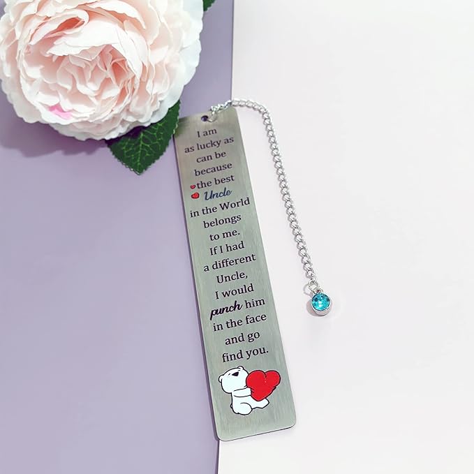 Uncle Bookmarks Fathers Day Appreciate Gift Bookmarker Birthday Present Best Uncle in The World Retirement Family Love Quotes Keepsakes Christmas Thanksgiving Men Book Accessory from Niece Nephew