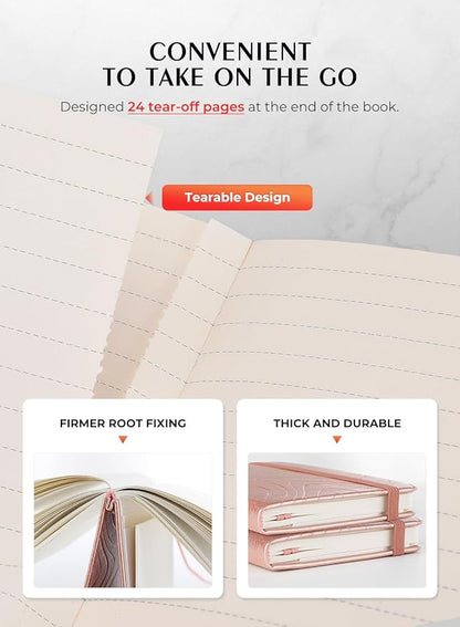 AISBUGUR Pocket Notebook, Small Notebook, 2-Pack Total 320 Pages,3.7" x 5.7" Pocket Notebook (2 Pack, Rose Gold)