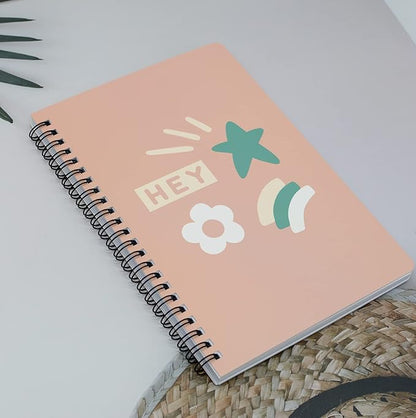 Yansanido Spiral Notebook, 4 Pcs A5 Cherry Design Hardcover 8mm Ruled 4 Color 80 Sheets -160 Pages Journals for Study and Notes (Cherry)