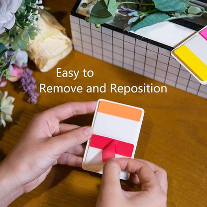 KICNIC File Index Tabs 1 Inch Sticky Flags 960 Pcs, Colored Page Markers Self Adhesive, Repositionable Note Tabs for Documents, Books, Paper, Notebooks, Filing and Folders [24 Sets, 10 Colors]