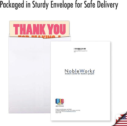 NobleWorks - Extra Large Humorous Thank You Greeting Card From Us 8.5 x 11 Inch with Envelope (1 Pack) Big, Jumbo Big Difference Counselor J8217TYG-US