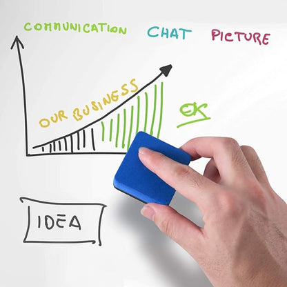 Favourde 48 Pack Magnetic Whiteboard Dry Erase Erasers Chalkboard Cleansers for Classroom, Home and Office (Blue)