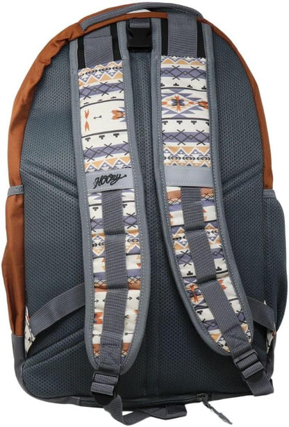 HOOEY Ox 40 Liter Hiking Backpack Rain Cover Hat Strap Laptop Sleeve Hydro Pockets (Rust/Grey)