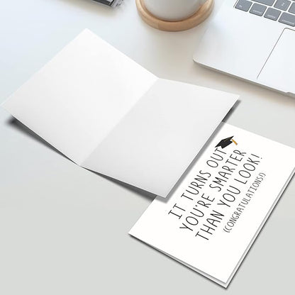 Ogeby Funny Graduation Card Gifts for Him Her, Cute Graduation Card, Turns Out You're Smarter Than You Look