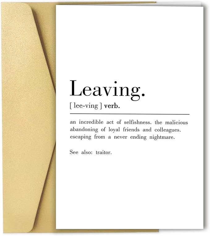 Ziwenhu Funny Going Away Gift for Coworker, Leaving Definition Card for Him Her, Naughty Coworker Gifts for Women