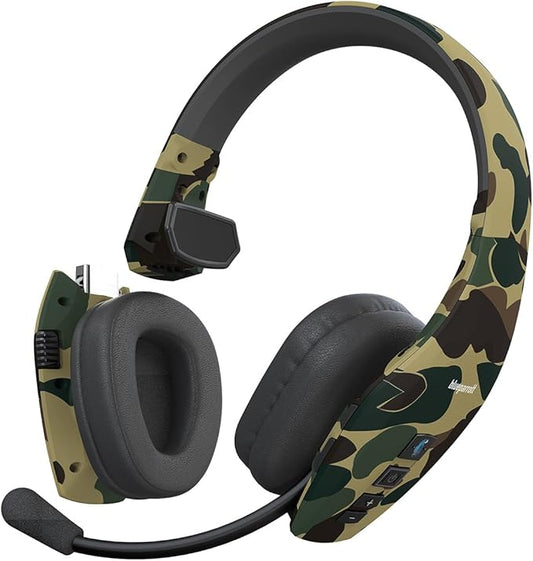 BlueParrott S650-XT Bluetooth – 2-in-1 Convertible Stereo to Mono Headset with Activate Noise Cancellation and Up to 36 Hours of Talk time, Fred Bear Camouflage