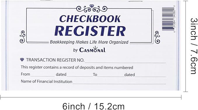 24 Pack Check Register, Checkbook Registers for Personal, Blank Ledger Transaction Registers for Personal or Business, Check Register Book for Checking and Saving Account, Deposit and Credit Card