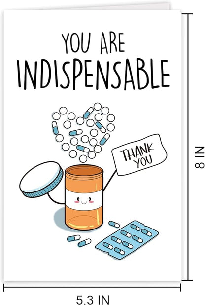 Thank You Cards, Funny Appreciation Card for Men Women, Cute Thank You Card for Doctor Nurse, Medical Staff Appreciate Greeting Card for Nurse Her, Perfect Doctors Day Gift Idea