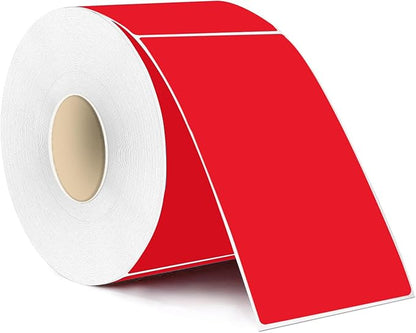 Colored Labels Stickers 3 x 5 Inch, Removable Rectangular Moving Labels, Large Color Coding Labels Moving Stickers- 200 Pack/Red