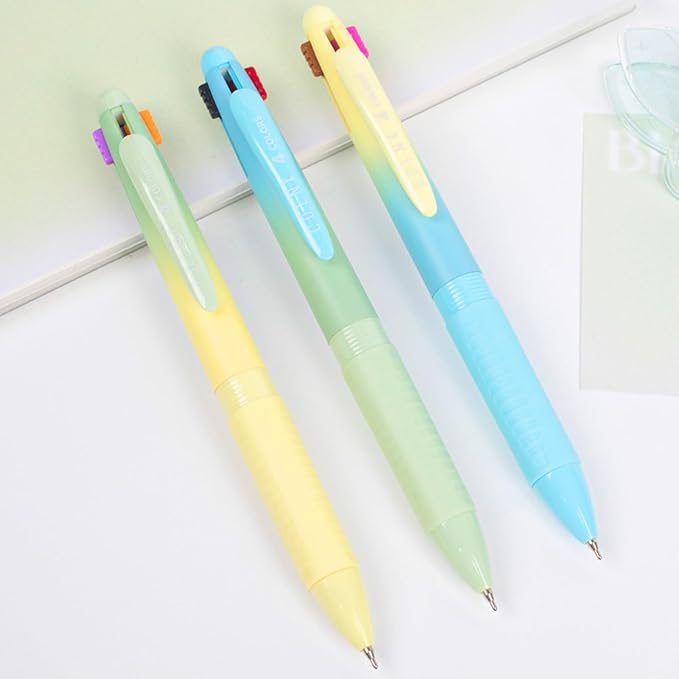 COLNK 4 Colors Ballpoint Pens in 1,Multicolor Ballpoint Pen Assorted Ink Colors,4-in-1 Colored Pens 0.7 Ballpoint for Journaling and Organizing,3 Counts-12 ink colors