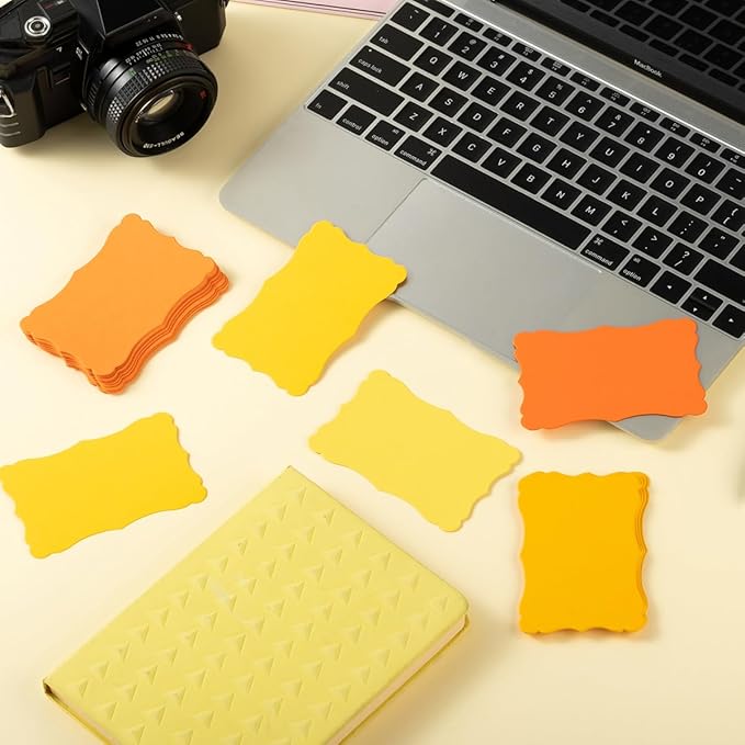 120 Pieces Small Mini Business Cards Vintage Assorted Colors Blank Note Gift for Business Cards, Gift (5 Yellow)