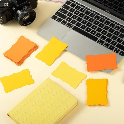 120 Pieces Small Mini Business Cards Vintage Assorted Colors Blank Note Gift for Business Cards, Gift (5 Yellow)