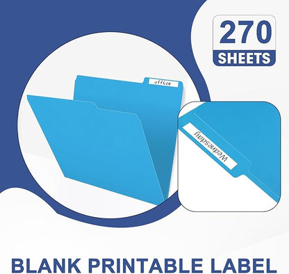 File Folder, PANDRI 270 Pack Colored File Folder, 1/3 Cut Tabs, Letter Size, Assorted 6 Colors Filing Folder for Office School Business