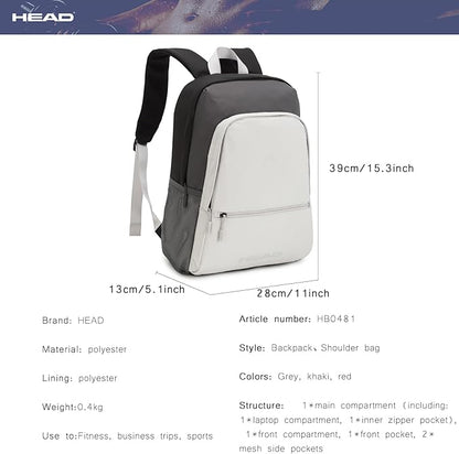 HEAD Waterproof Travel Backpack for Women & Ladies, Casual Daypack for Sport/Gym/College Work/Workout/Outdoor/Daily Use, Lightweight Laptop Backpacks for 13.5 inch Notebook