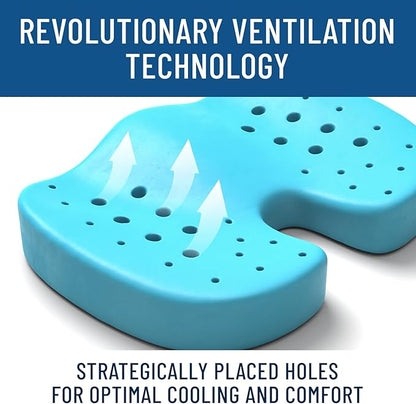 Everlasting Comfort Doctor Recommended Memory Foam Seat Cushions for Office Chairs - HSA FSA Eligible Tailbone Pain Relief Cushion, Sciatica & Back Support, Office Chair Cushion & Car Seat Cushion