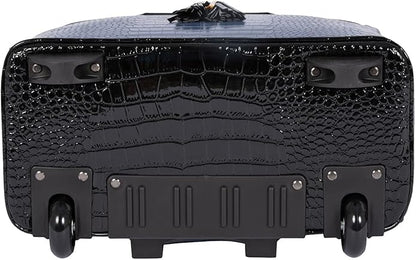 JKM and Company Alligator Compatible With Computer iPad, Laptop Tablet Rolling Tote Bag Briefcase Carryall Bag