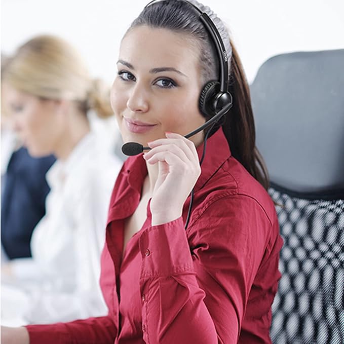 MAIRDI Call Center Headset with Microphone Noise Canceling, Office Phone Headset with RJ9 Jack & 3.5mm Connector for Landline Deskphone Cell Phone PC Laptop, for Mitel Aastra Toshiba NEC Shoretel