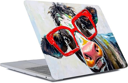 Compatible with MacBook Pro 13.3 Inch Case 2024 2023 2022-2016 Release Model M1 M2 A1706/A1708/A1989/A2159/A2289/A2251/A2338, Red Cow Hard Plastic Shell Cover Case