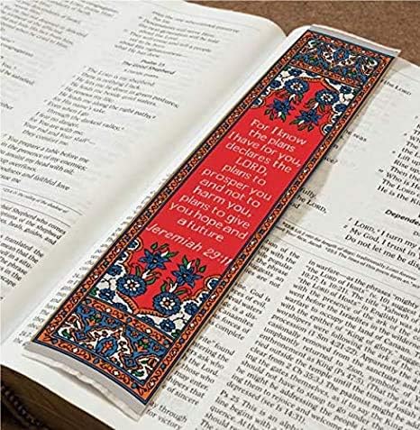 I Know The Plans I Have for You, Bulk Pack of 6 Woven Fabric Christian Bookmarks, Silky Soft Jeremiah 29:11 Flexible Bookmarker for Novels Books and Bibles, Religious Memory Verse Gift