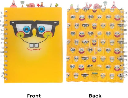 Innovative Designs Nickelodeon Spongebob Squarepants Tab Journal Notebook, Spiral Bound, 144 Lined Pages, 8 x 7 inches