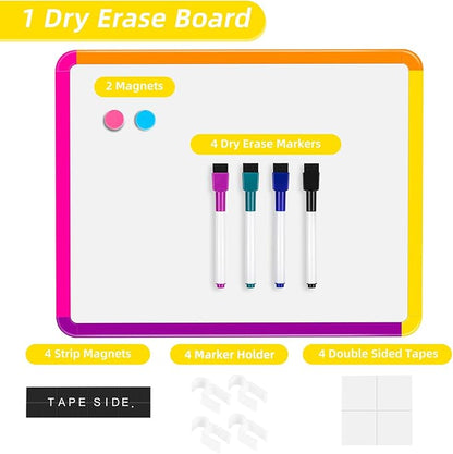 VUSIGN Small White Board Dry Erase, 11''x14'' Magnetic Dry Erase Board, Mini Whiteboard with Markers for Kids, Students, Fridge, Wall, Locker