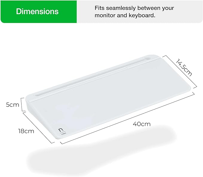 Wedge Desk Whiteboard Dry Erase Board, Glass Desktop Whiteboard with Storage - The Perfect Desk Board and Desk Buddy for Home, School and Office Accessories (White)