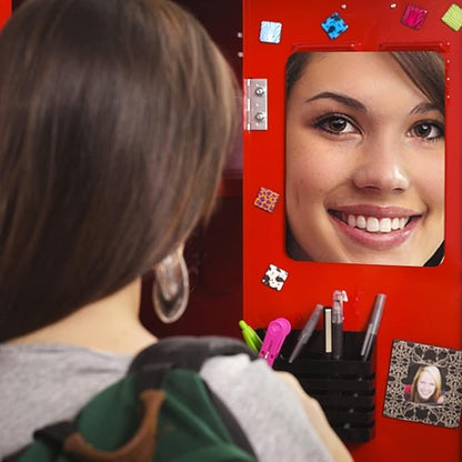 craftshou 2 Pieces Magnetic Locker Mirror Rectangular Locker Mirror Locker Magnetic Mirror for Home Office Cabinet School Locker Wall Mirror (4.3x4.3 Inch)