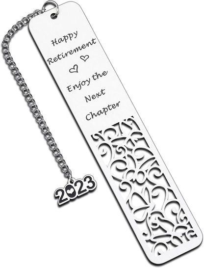 AMBREGRISSUN Retirement Gifts for Women Men 2023 Happy Retirement Bookmark Leaving Going Away Gift for Coworker Colleague Employee Boss Retired Teacher Friends Mom Dad Enjoy The Next Chapter Christmas