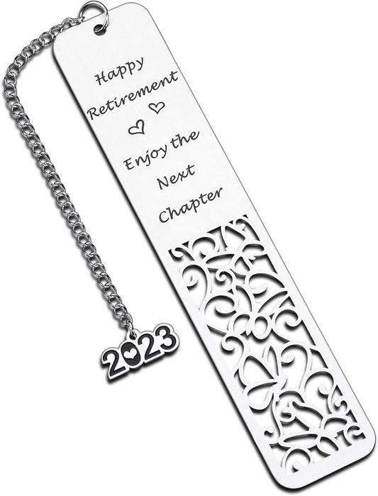 AMBREGRISSUN Retirement Gifts for Women Men 2023 Happy Retirement Bookmark Leaving Going Away Gift for Coworker Colleague Employee Boss Retired Teacher Friends Mom Dad Enjoy The Next Chapter Christmas