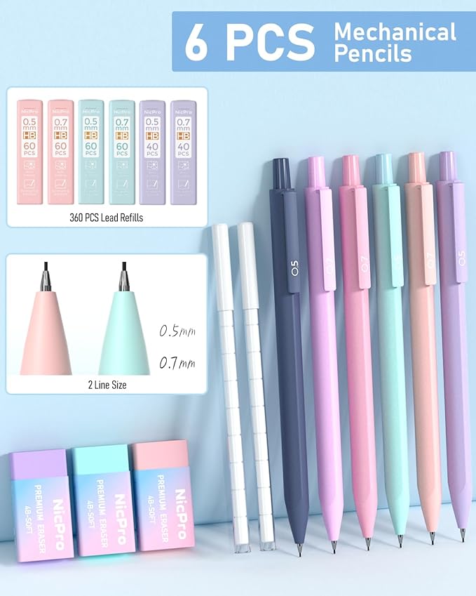 Nicpro 84 PCS Aesthetic Book Annotation Kit with Pen Case, 12 Dual Highlighters, 5 Gel Pens, 6 Mechanical Pencil, 2 Markers 1200PCS Transparent Sticky Notes and Tabs for Bible Study Student Stationary