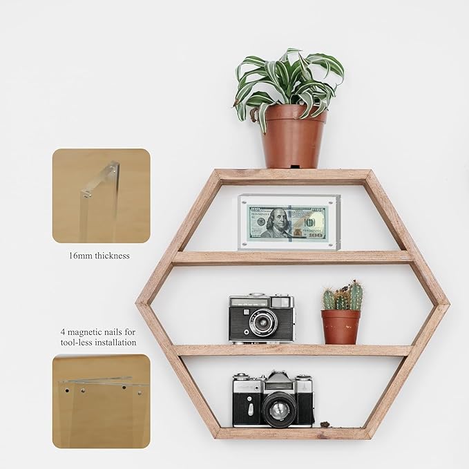 Dollar Bill Frame Display Acrylic Dollar Bill Holder 3.9X7.8Inch Thickened Frame for Dollar Bill Display Case Magnet Currency Display Frame Self Standing for Money Ticket Picture Photos Display Case