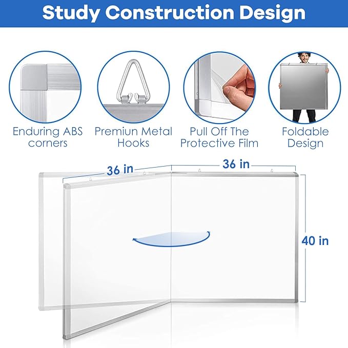 White Board Dry Erase 72x40, Large Magnetic Whiteboard Maxtek Dry Erase Boards for Wall, Aluminum Presentation Wall-Mounted Marker Board with a Long Pen Tray for School, Classroom, Office & Home