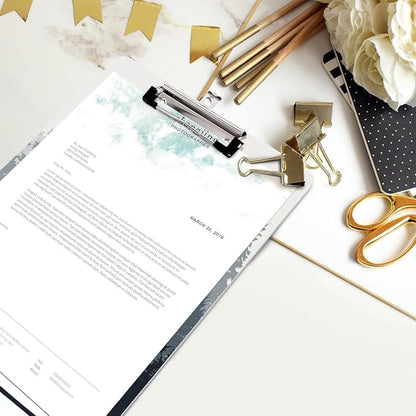 WAVEYU Fashion Cute Clipboard, Decorative Office School Hardboard Wood Nursing Clip Board for Standard A4 Letter Size for Students, Women, Men and Kids, 12.5"x 9", Forest Pattern