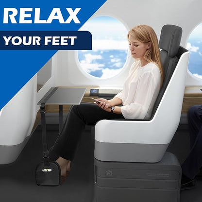 Foot Hammock for Plane Travel,Portable Airplane Foot Rest with Memory Foam and Hardboard,Adjustable Airplane Foot Hammock,Airplane Travel Essentials (Storage Bag Packaging)