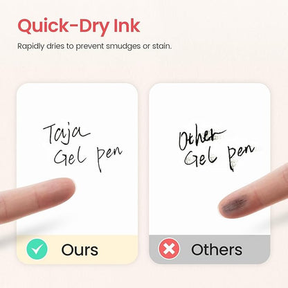 Gel Pens, 6 Pcs Quick Dry Blcak Gel Ink Pens, 0.5mm Fine Point Smooth Writing Pens for Journaling and Note Taking, Cute Aesthetic Pens for Women & Men-Sand Gold