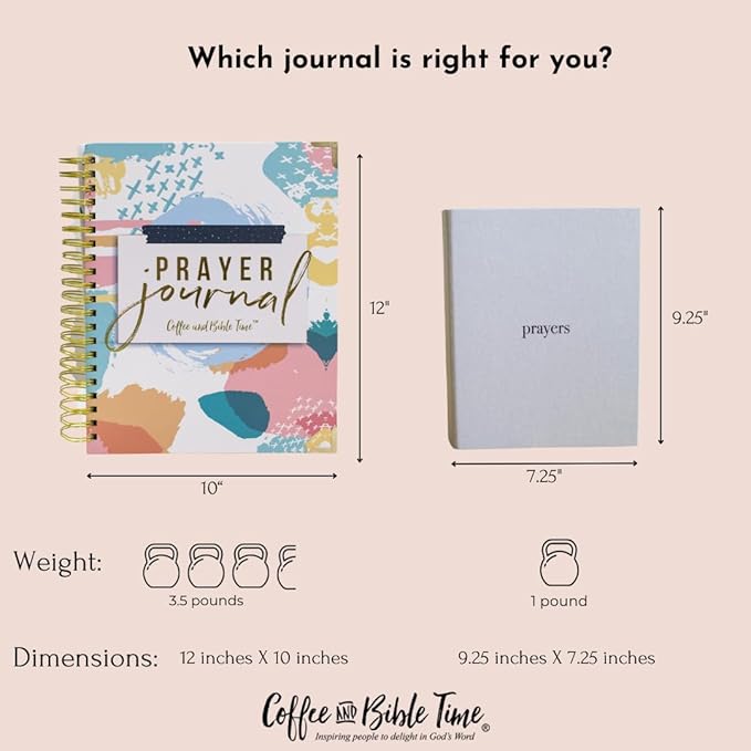 Coffee and Bible Time Prayer Journal: 3 Sticky Note Pads Included, Gold-Colored Spiral Binding, Solid Board Cover, Perfect to Journal Prayers and Grow in Faith