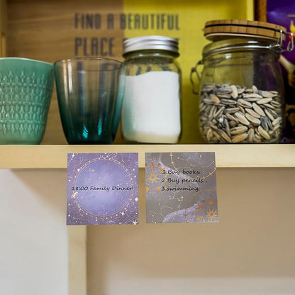 Post it Notes 3x3 Cute and Aesthetic Sticky Notes Planner Notepad - 450 Sheets - Desk Accessories for School, Office, and Home - Ideal Gifts for Teachers, Women, and Coworkers (Astrology Fantasy)