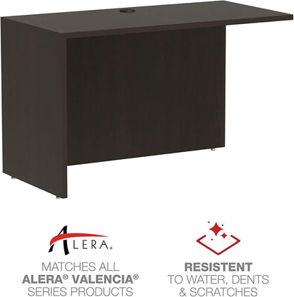 Alera ALEVA354824ES Valencia Series 47.25 in. x 23.63 in. x 29.5 in. Reversible Return/Bridge Shell - Espresso