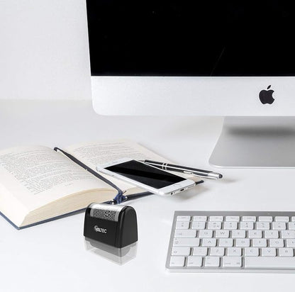 Veltec ID Protector Ink Roller - Identity Theft Protection Roller Stamp Set (Black, Stamp+3 Refills)