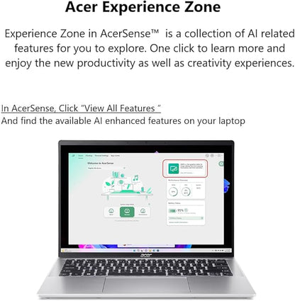 Acer Swift Go 14 Intel Evo Edition Laptop | 14" OLED WQXGA+ 2880x1800 Display | Unlock AI Experiences | Intel Core Ultra 5 processor 125H | Intel ARC | 8GB LPDDR5 | 512GB SSD | WiFi 6E | SFG14-73-58EP