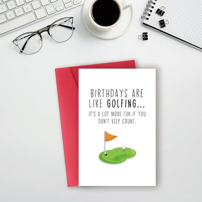 Funny Golf Birthday Card for Men Women,Happy Birthday Gift for Golfer,Golf Birthday Card for Husband Boyfriend Dad Brother boss