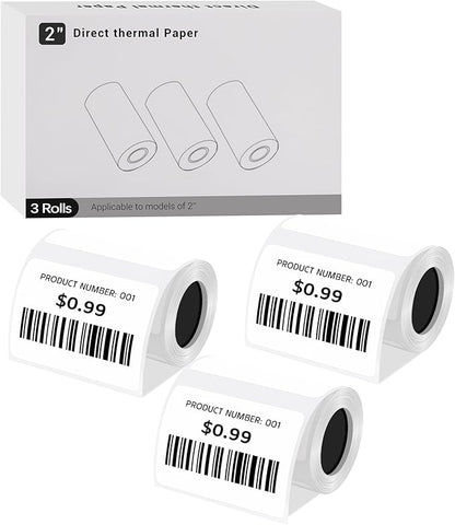 Direct Thermal Labels,1.57''X1.18'' (40 x 30 mm)Thermal Label Sticker,Thermal Printer Labels for UPC, Barcodes, Postage, Address,Compatible with Most Desktop Label Printers, 115 Labels, 3 Rolls