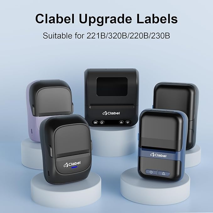 CLABEL Upgrade Thermal Label 6 Roll 1.96" x 3.14" for 221B/220B/230B Label Maker, 50x80 Sticker Labels,Waterproof, Oil-Proof, Anti-frictional