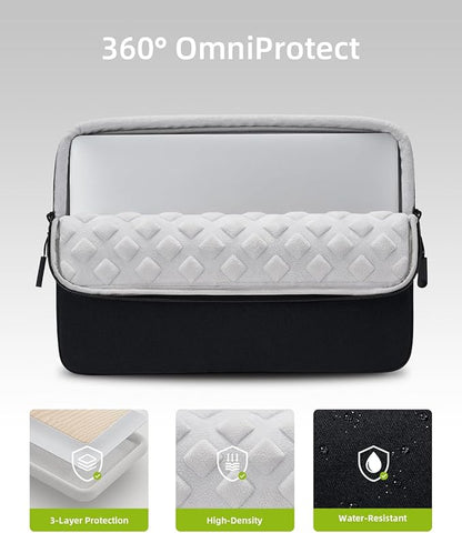 Protective 13 Inch Laptop Sleeve for 13 13.3 MacBook Air/Pro, 13 HP Dell Lenovo Asus Notebook - Shockproof, Water-Resistant with Accessory Pocket (Black, 13 inch)