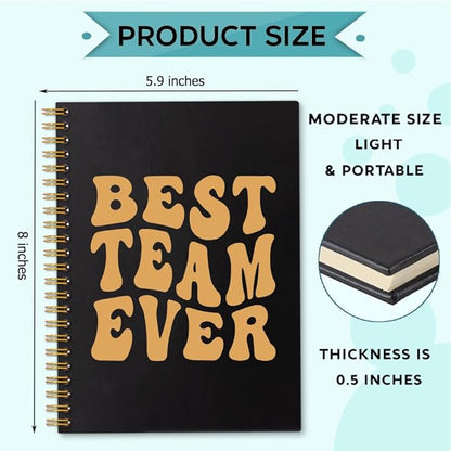 Best Team Ever 160 Blank Pages Spiral Notebook, Team Notebooks for Employees, Teamwork Gifts for Staff Coworkers, Employee Appreciation Gifts, Team Member Gifts for Colleagues